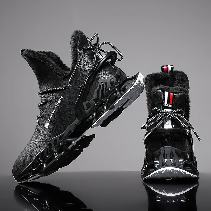 Men Shomen boots 2024 New Winter Slippers Warm es Waterproof Non-Slip Plush Sneakers Male tenis shoes Boots Men Sneakers Winter 1