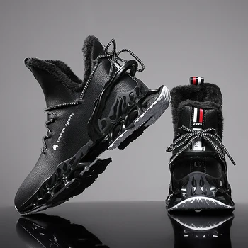 Men Shomen boots 2024 New Winter Slippers Warm es Waterproof Non-Slip Plush Sneakers Male tenis shoes Boots Men Sneakers Winter 1