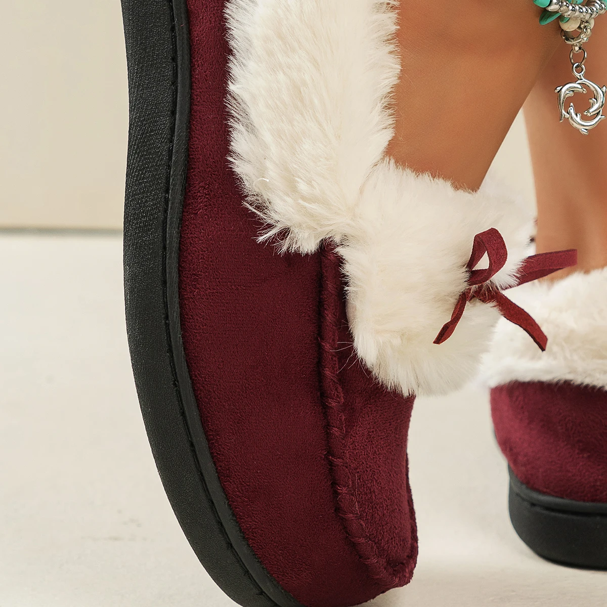 Winter Warm Cotton Slippers Women Faux Fur Thicken Plush Home Slides Woman Comfort Non Slip Indoor Floor Cotton Shoes Snow Boots 5