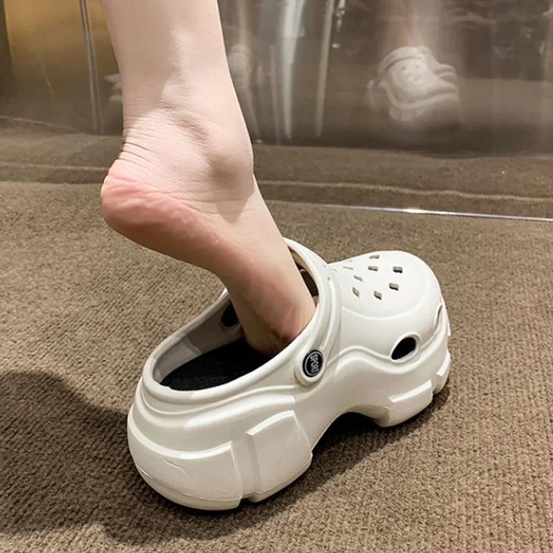 Summer Women Clogs Quick Dry Wedges Platform Garden Shoes Beach Sandals Home Slippers Thick Sole Increased Flip Flops women sandals wedge sandals garden shoes comfortable sandals imitation leather clogs