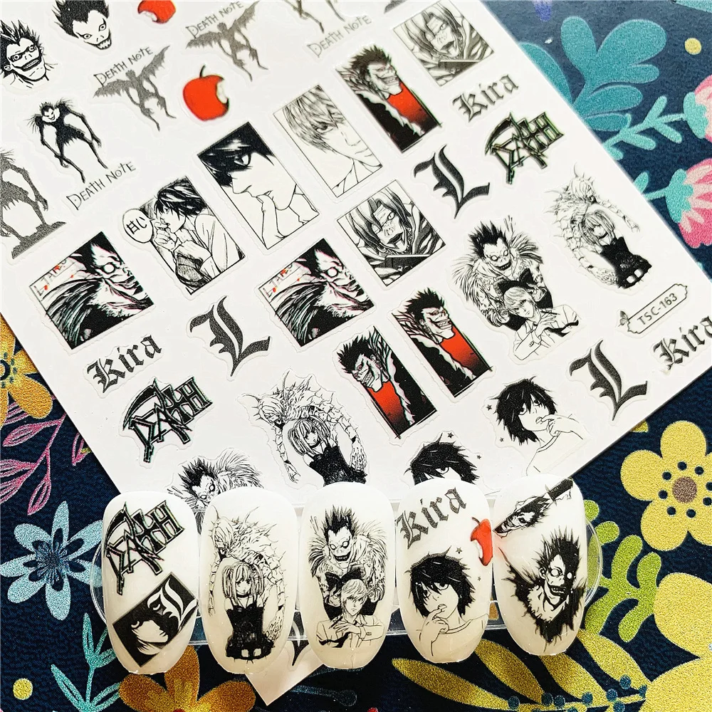 Nail Stickers Nail Decals TSC-163 Black Notes series 3d nail art stickers decal template diy nail tool decoration