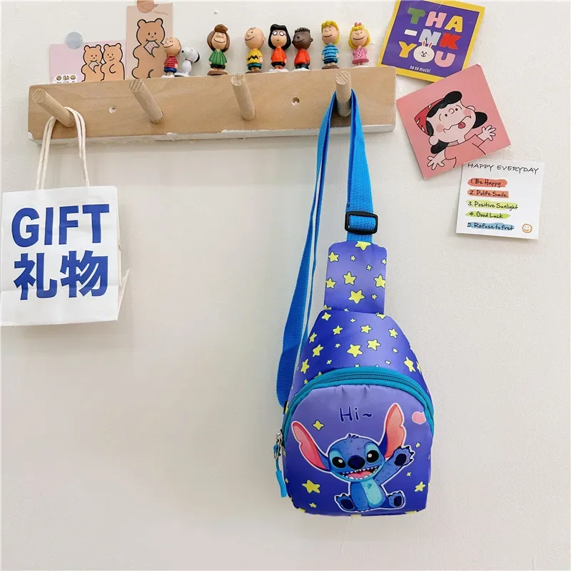 Disney Stitch Cartoon Chest Pack for Children Anime Mermaid Minnie Mouse Frozen Crossbody Bags Mini Casual Shoulder Bags Gifts