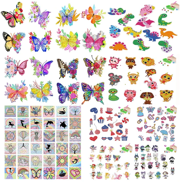 Butterfly Painting Kids Set Diamond Art Sticker Craft With Gem