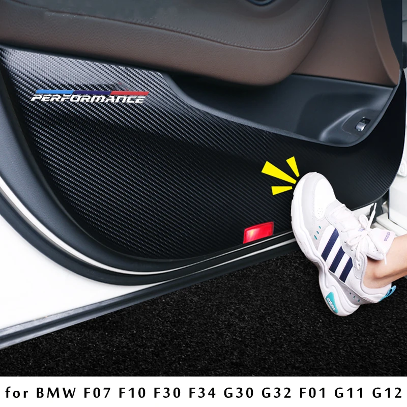 Car Door AntiKick Pad Leather Door Protection Film Stickers For BMW