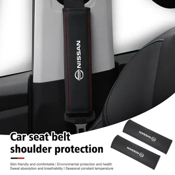 Per Nissan Juke Navara Leaf Qashqai Xtrail Altima Tiida Almera Teana GTR March 2 Pezzi Copri Cintura di Sicurezza Auto Protezione Spalla