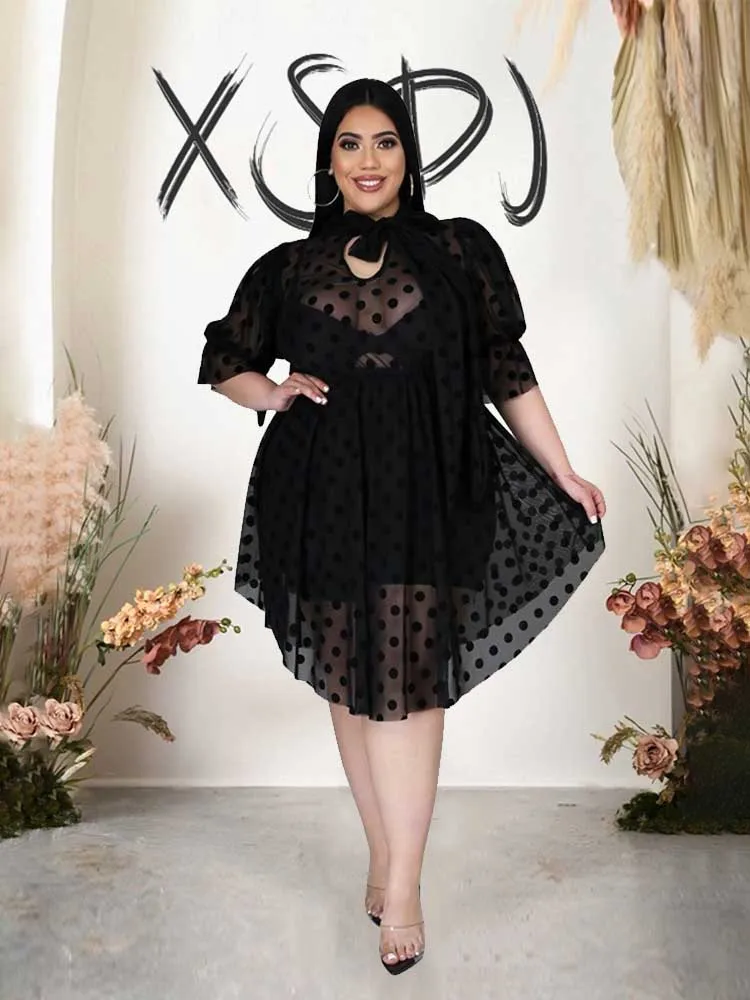 Women Lace Patchwork Mesh Dress Summer Sexy See Through Dress ...