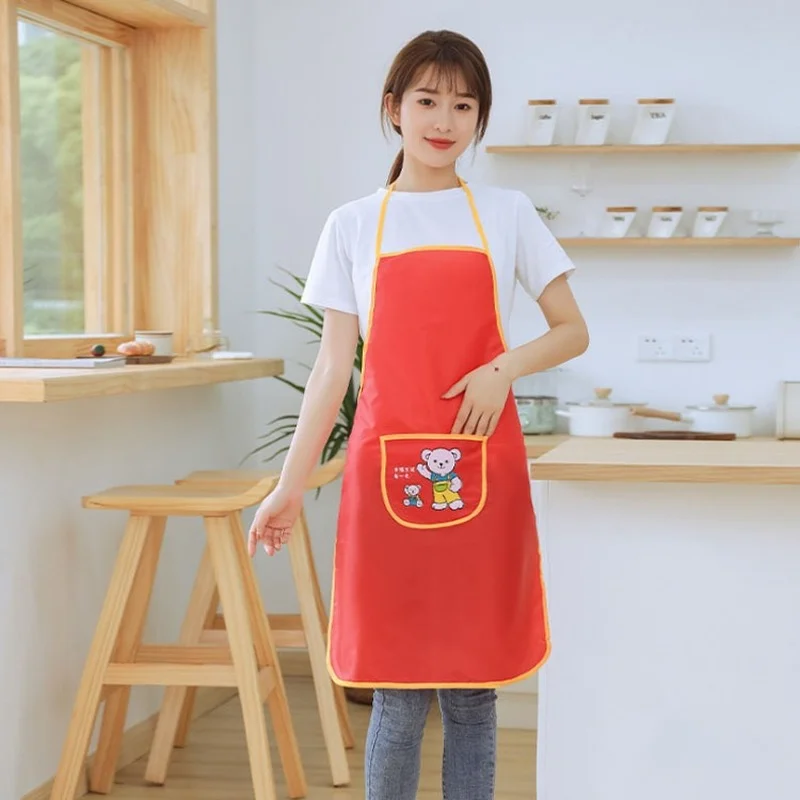 1pc Women Cute Apron Sleeveless Kitchen Accessories Bib Chef Apron with  Pocket for Cooking Baking Gardening Household Cleaning