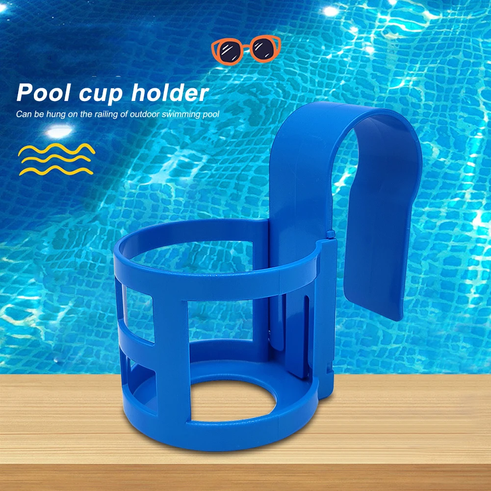 Pool Storage Basket with Cup Holders All-Around Organizer Swimming Pool Hanging Storage Basket Above Ground Pool Accessories