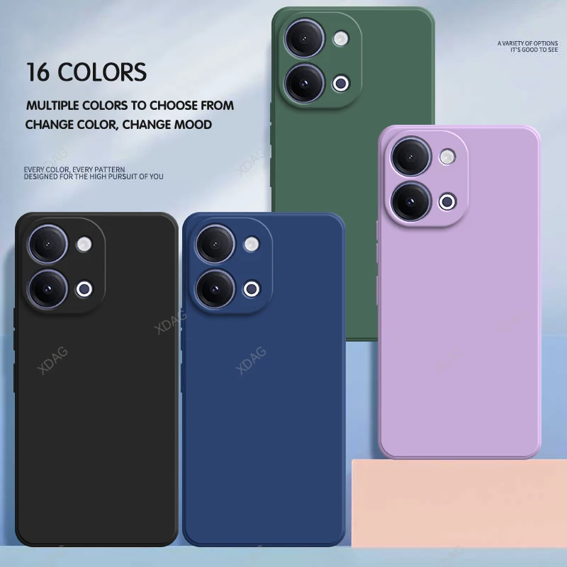 Enhanced Liquid Silicone Shockproof Phone Case - Straight Edge Soft Fashion Back Cover