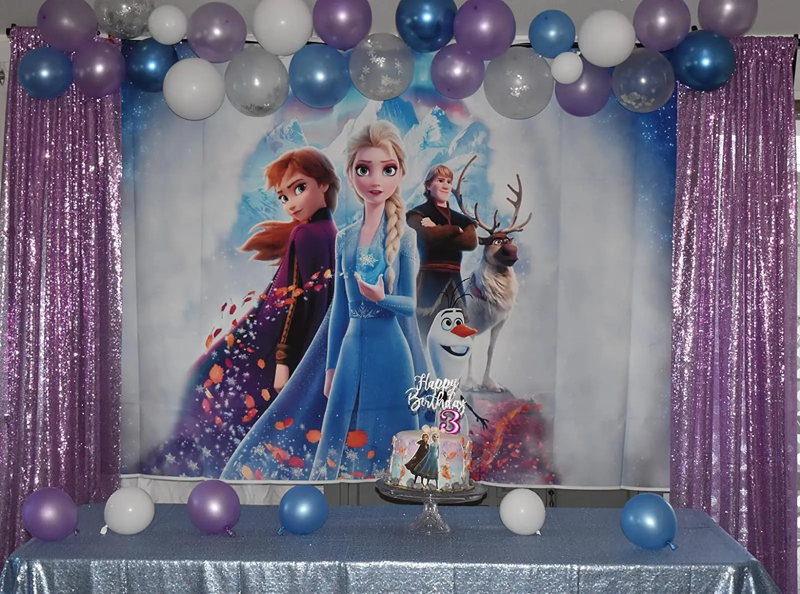 Disney Elsa Backdrop Banner for Girl Frozen Elsa Princess Birthday Party  Supplies Baby Shower Background Photography Custom - AliExpress, image size:1600x1189