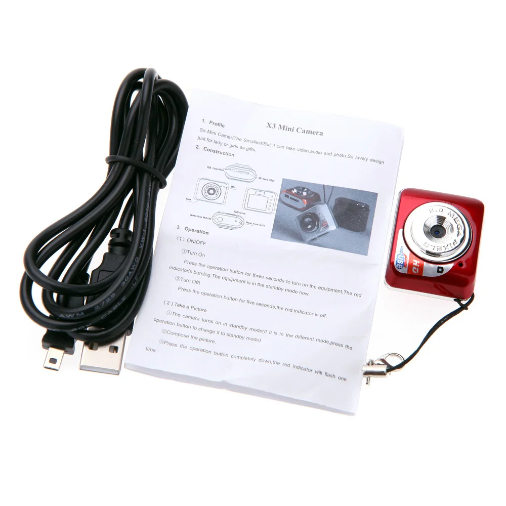 X6 Portable Ultra Mini High Denifition Digital Camera Mini DV Support 32GB  TF Card with Mic