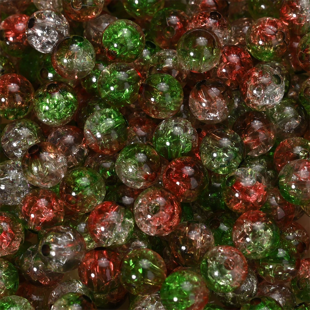 200 Perline In Cristallo Acrilico Colorate 10mm - Effetto Marmo Craquelé - Per Creare Gioielli, Bracciali, Collane E Progetti Fai Da Te