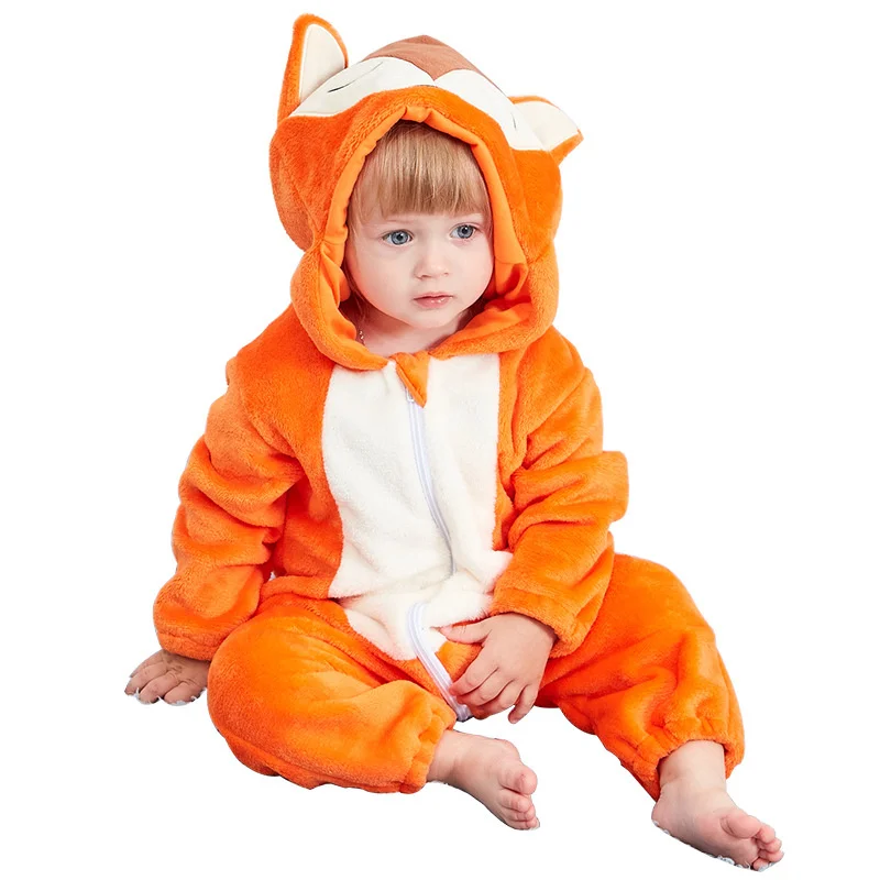 Kids Pajamas Kigurumi Animal Panda Unicorn Tiger Onesie Winter Costume Flannel Girl Boy