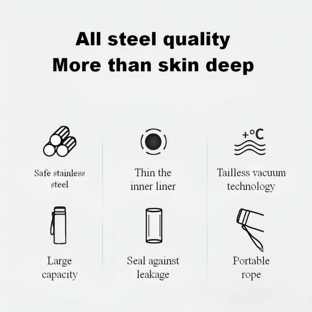 800ml/1000ml 316 Stainless Steel Thermos Cup Sports Home Travel Kettle Portable Sling Kettle Large Capacity Outdoor