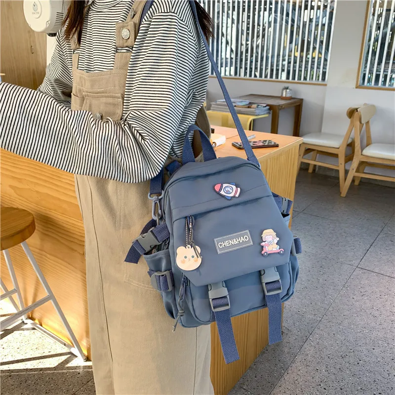 Mochila pequeña para mujer, Mochila escolar de nailon resistente al agua,  bolso informal japonés para chica joven - AliExpress