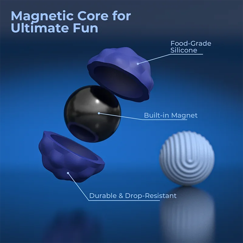 Silicone Magnetic Balls Fidget Toys Kids Autism ADHD Calming Sensory Toy Adults Anxiety Relief Stress Toys Large Size Worry Ball