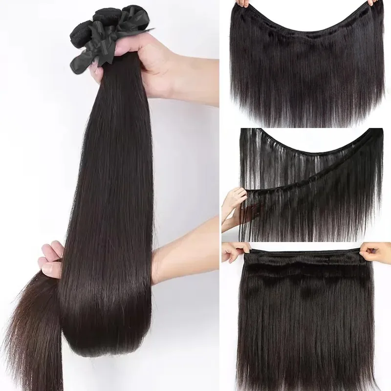 30 40 Inch Bone Straight 100% Human Hair Bundle Natural Brazilian Raw Remy Virgin Human Hair 1/3/4 Pieces Human Hair Extensions