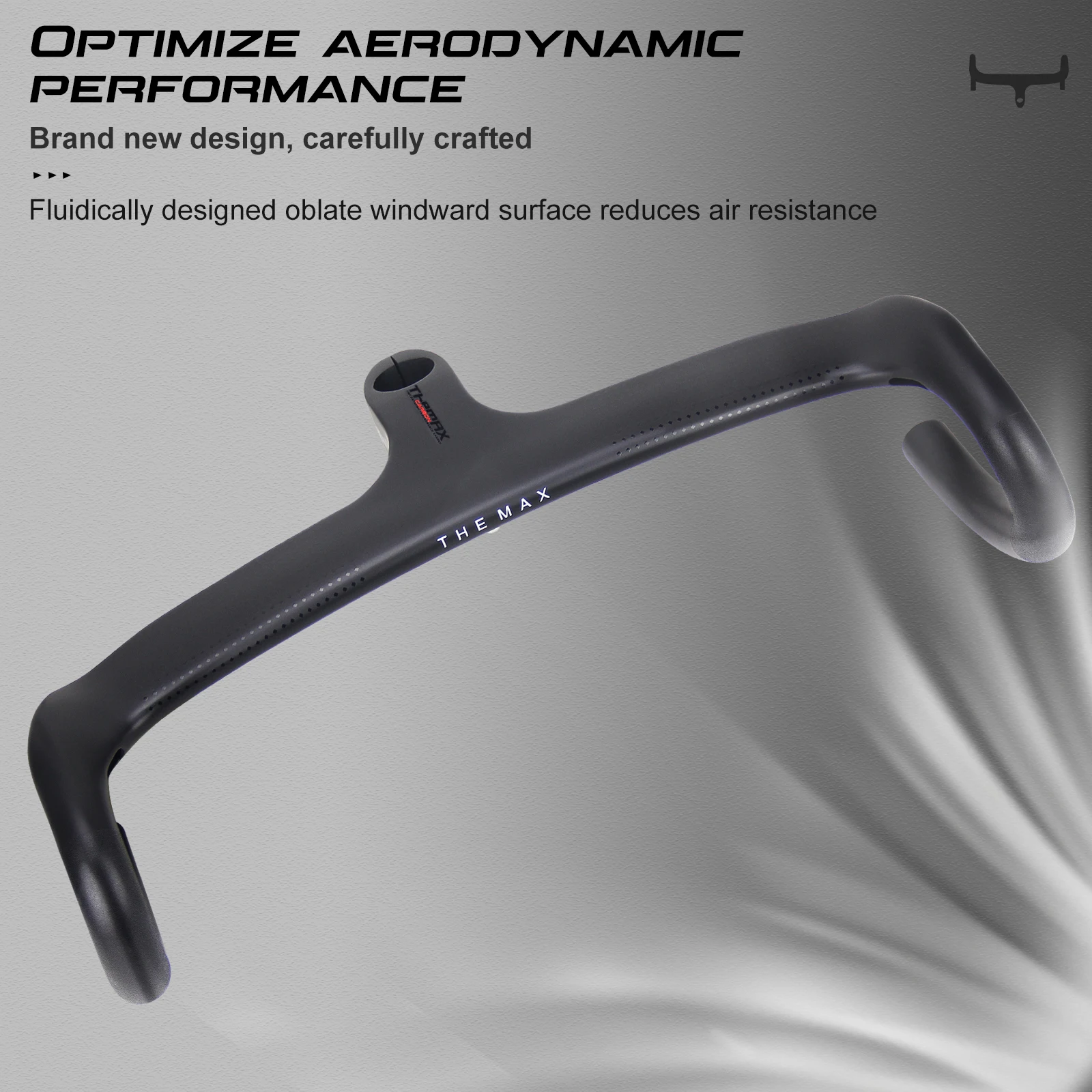 Guidon Intégré Carbone Vélo - 44 Cm - Potence Incluse - Diamètre 31,8 Mm - Neuf
