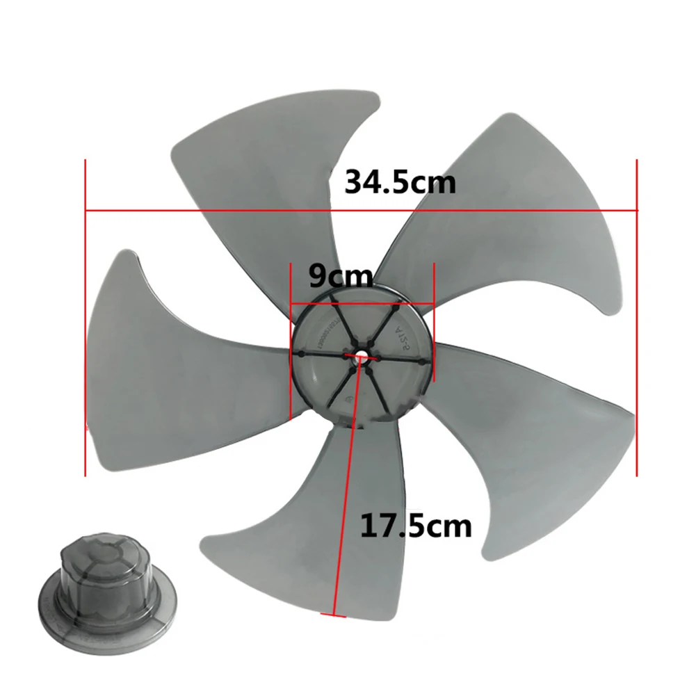 14 Inch Fan Blade Household Plastic Fan Blade Five Leaves With Nut Cover For Pedestal Fanner Electric Fan Accessories