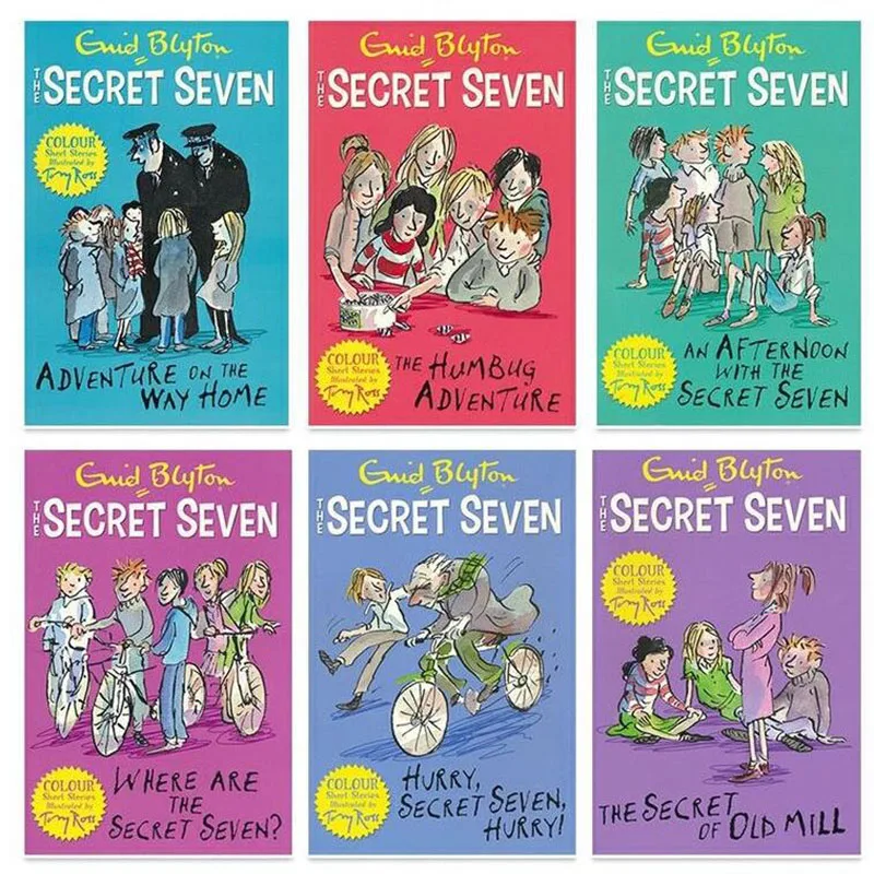 

6 Books Enid Blyton The Secret Seven Adventure Detective Short Fiction Novel English Story Children's Literature