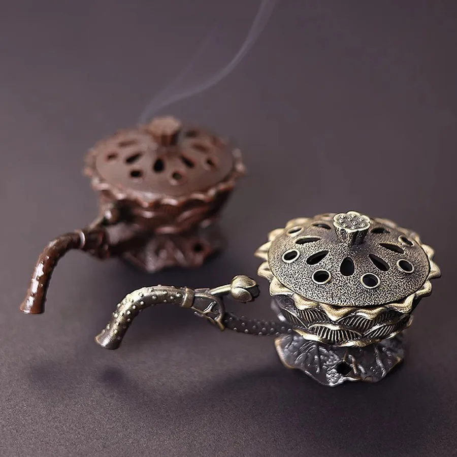 

Ornament Incense Burner Decoration Oriental Copper Incense Burner Vintage Mini Traditional Portable Norse Incensario Home Decor