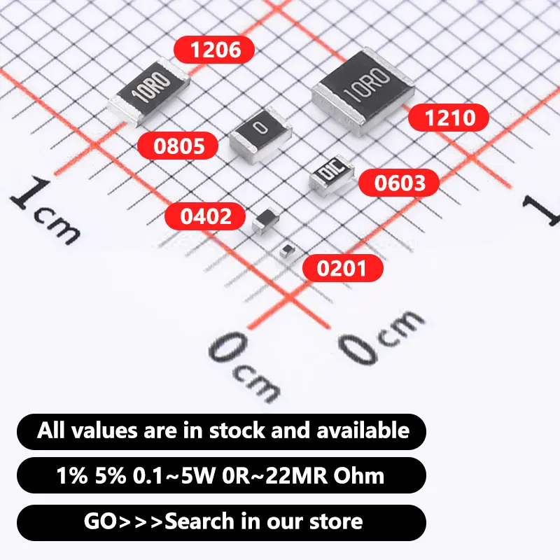 50Pcs 2512 1% 1W SMD Resistor R100 10R0 1R00 R005 1000 20R0 0 R500 2R00 1001 R300 R330 R020 R050 51R0 5R10 R150 R200 R250 33R0 images - 6