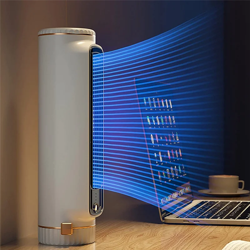 Portable Automatic Remote Air Conditioner, USB Personal Air Conditioner Mini Conditioner with 3-Speed Electric Fan White 6