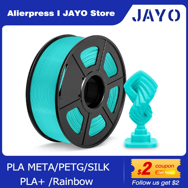 JAYO PETG 3D Printer Filament 1.75mm 1.1KG Spool Tangle-Free Neatly Wound  Black