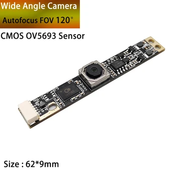 Modulo telecamera grandangolare da 5 MP 2K CMOS OV5693 Messa a fuoco automatica 120 gradi UVC OTG USB Plug and Play Webcam per computer portatile PC