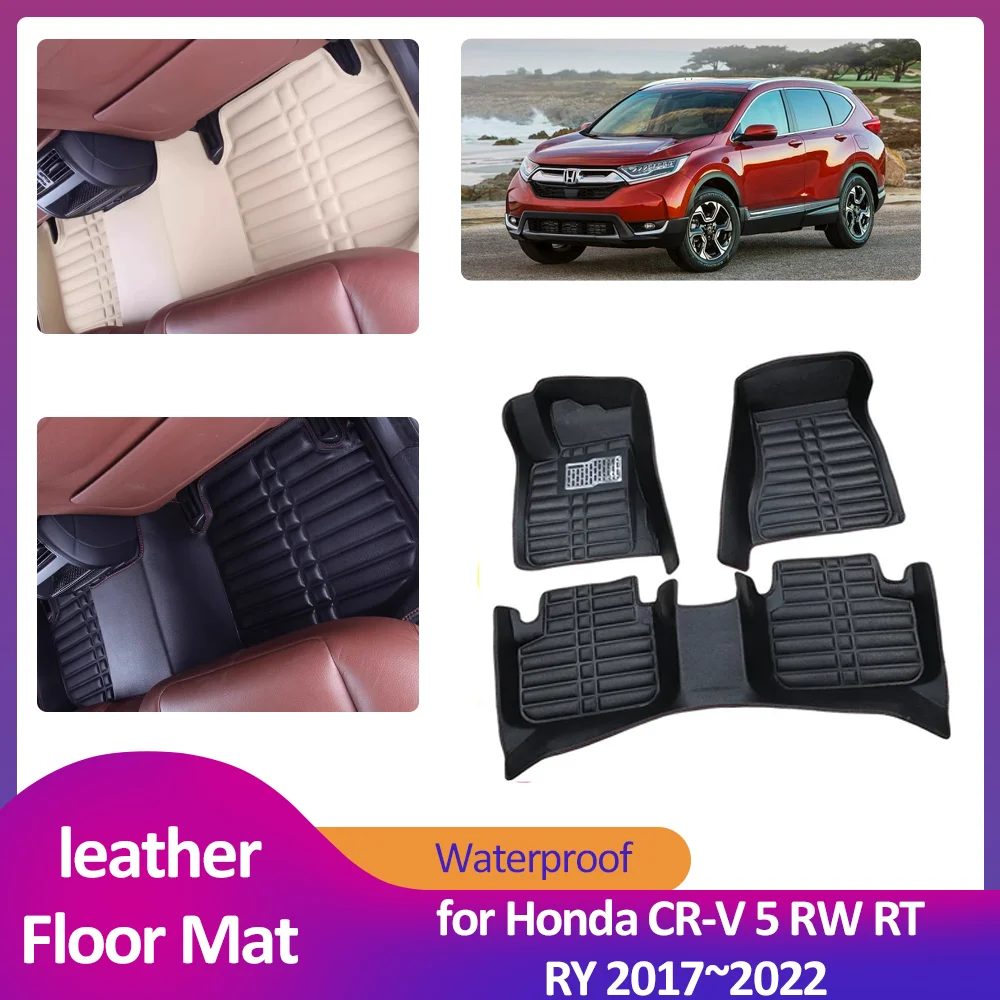 

Car Floor Mat for Honda CR-V CRV 3 RE 2007~2011 2008 Leather Foot Waterproof Inner Liner Carpet Pad Custom Cover Rug Accessorie