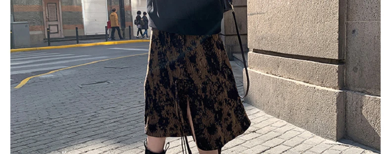 Autumn Winter Maternity Korean Style Belly A-line Skirts Long Design Side Split Tassel Patchwork Pregnant Woman Vintage Skirts