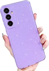Cute Glitter Phone Case - Sparkly Protective Phone Cover for A55 (PURPLE)