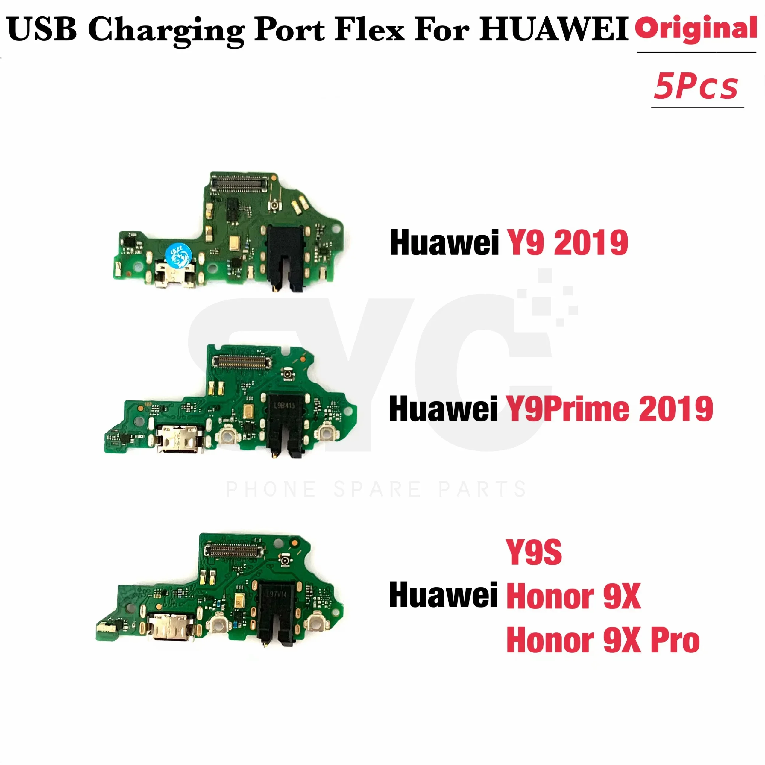 

5 шт. Оригинальный док-разъем USB зарядное устройство плата зарядного порта гибкий кабель для Huawei Y9 Prime Y9 2019 Y9S Honor 9X Pro