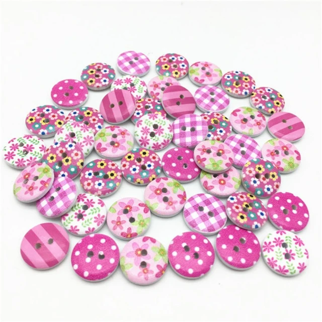 100pcs 15mm Mixed Wooden Button, 2 Holes Round Decorative Wood Craft Bulk  Buttons Decorative Button for DIY Sewing Craft - AliExpress