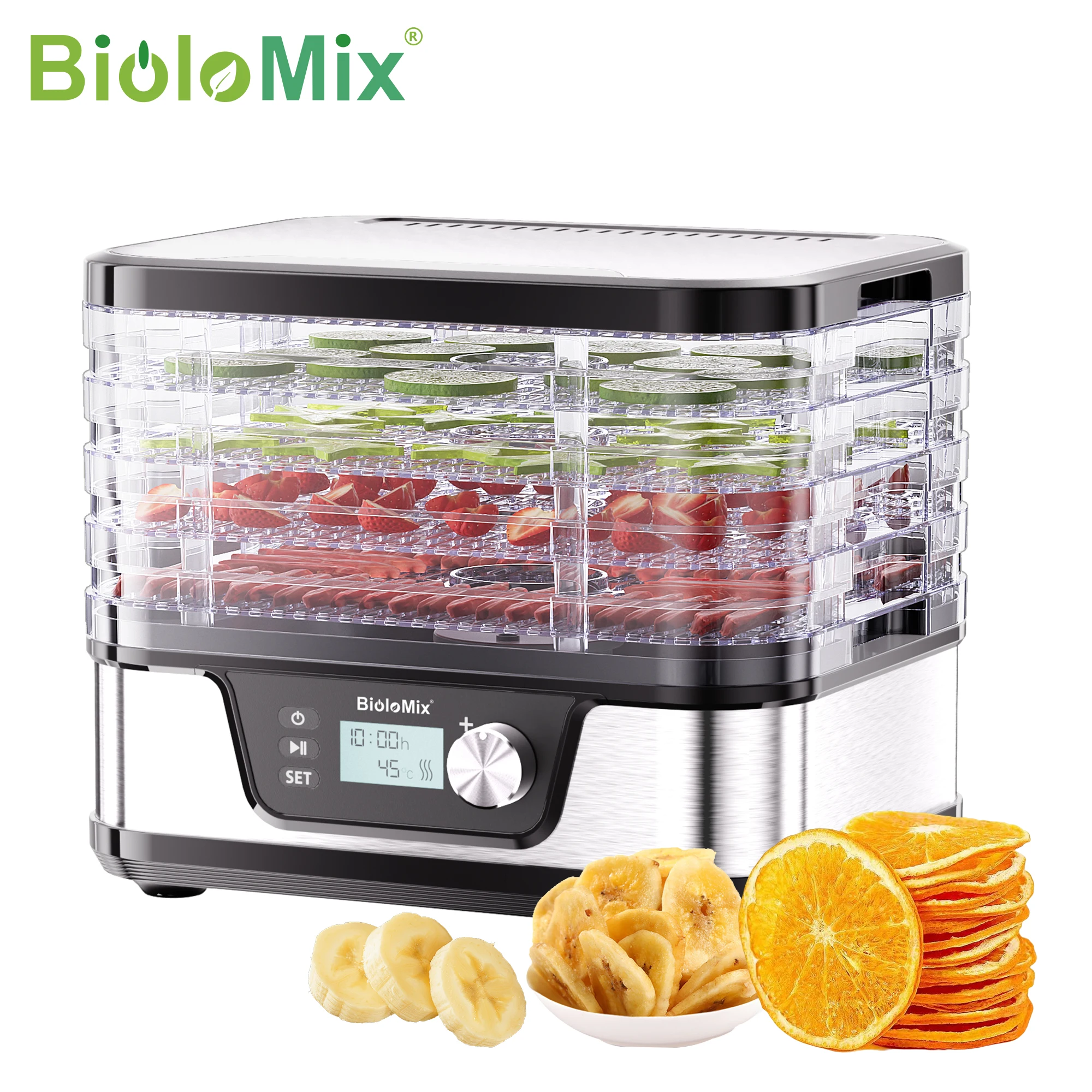 مجفف طعام BioloMix 10L خالٍ من مادة BPA مكون من 5...
