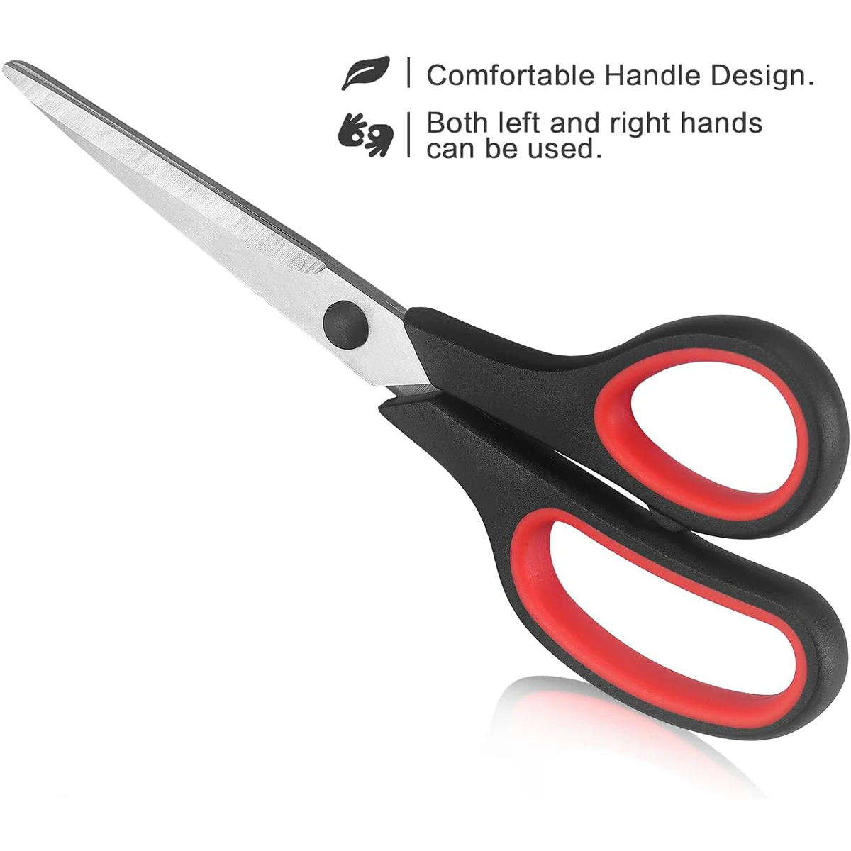 Universal 3 Set Scissors for Office, Home and School Craft Supplies, Soft and Comfortable for Gripping Right or Left Hand. - 4