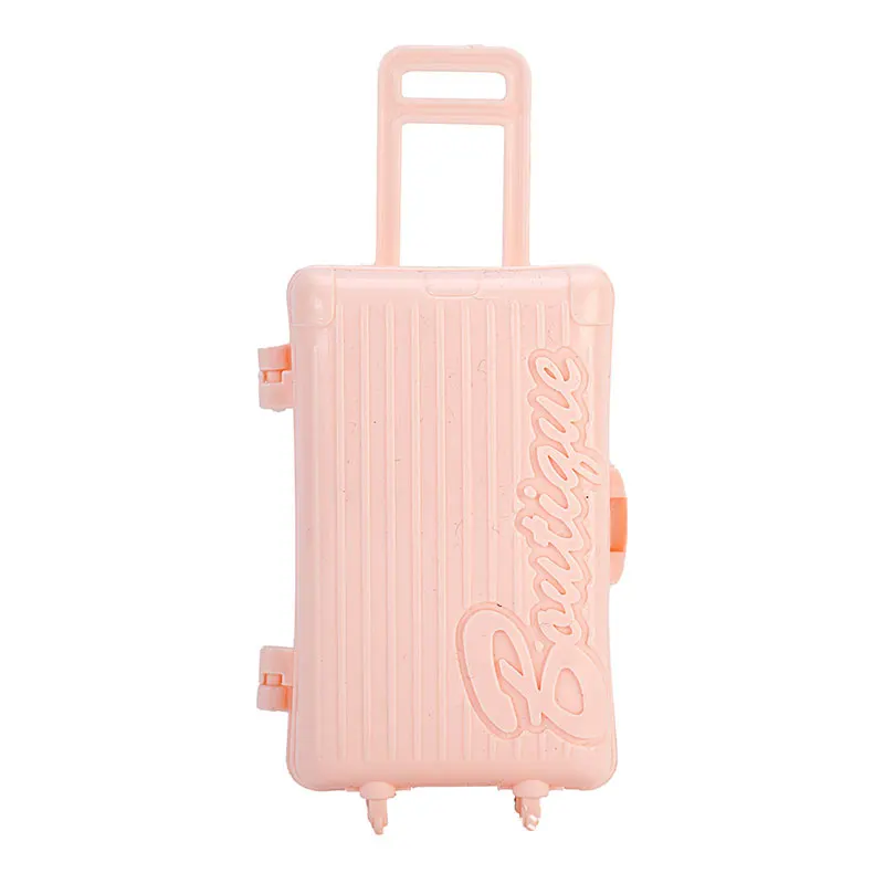 Tenue en peluche rose pour vêtements de poupée, pull à la mode, robe de soirée, Costume, Mini manteau, pantalon, valise pour poupée 1/6, accessoires, jouet pour enfant