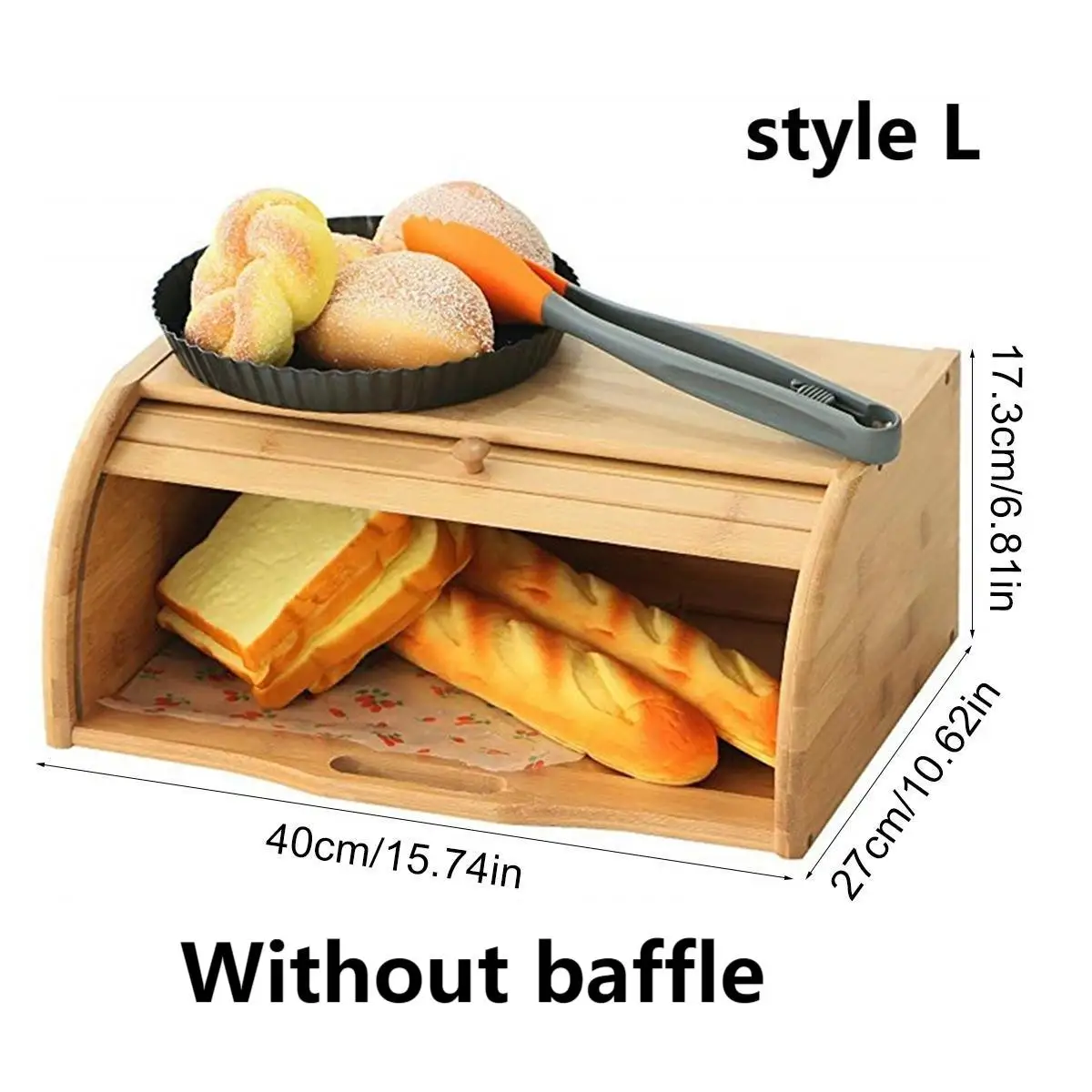 Premium Bamboo Bread Box, Bread Storage And Organizer, Organizer For Kitchen Countertop 3