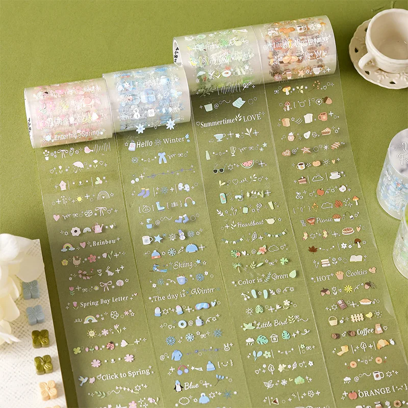 1pcs/1lot 장 접착 테이프 사계절 라이트 랜게이지 정크 저널 DIY 종이 일본어 마스킹 스크랩북 스티커
