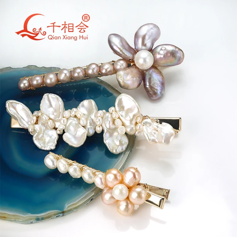 

Freshwater pearl hair clip Adult female hair clip Cute edge clip Liu Haipin hairpin