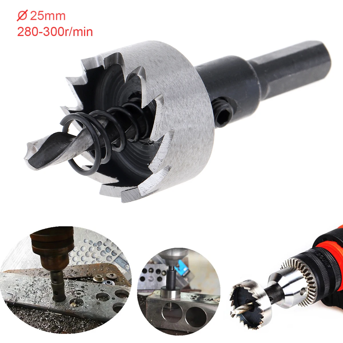 

M35 25MM Carbide Tip HSS Drill Bit Carbide Hole Saw Stainless Steel Metal Drilling Hole Opener Tool for Metal Alloy Iron Cuttin