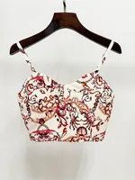 HIGH QUALITY New Fashion 2026 Designer Suit Set Women's Sea World Printed Camis Cropped Jacket Pants Suit 3pcs Set - Image 5