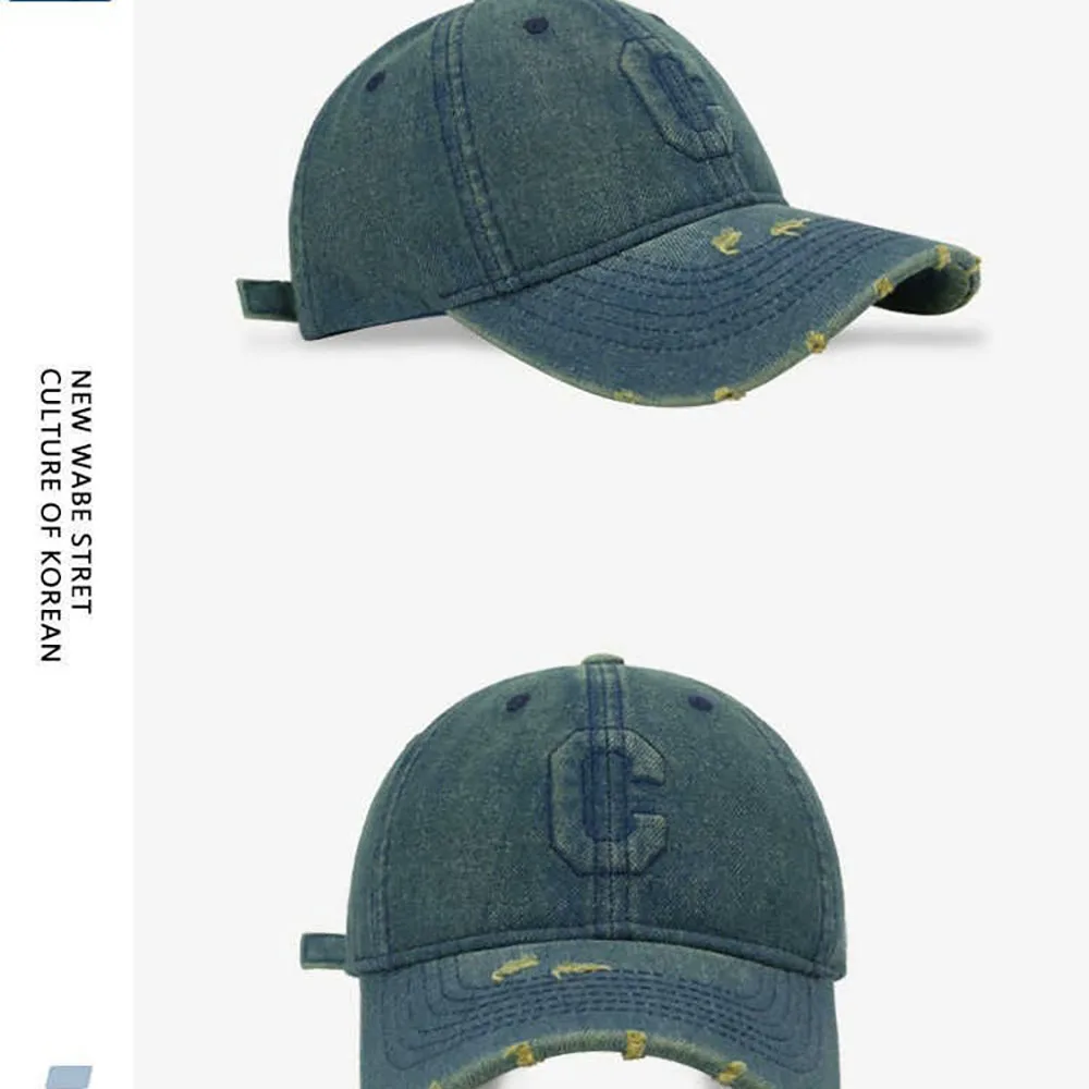Classic letter C baseball cap classic print hiking fishing y2k fun hip-hop hat couple women's street wear sun hat