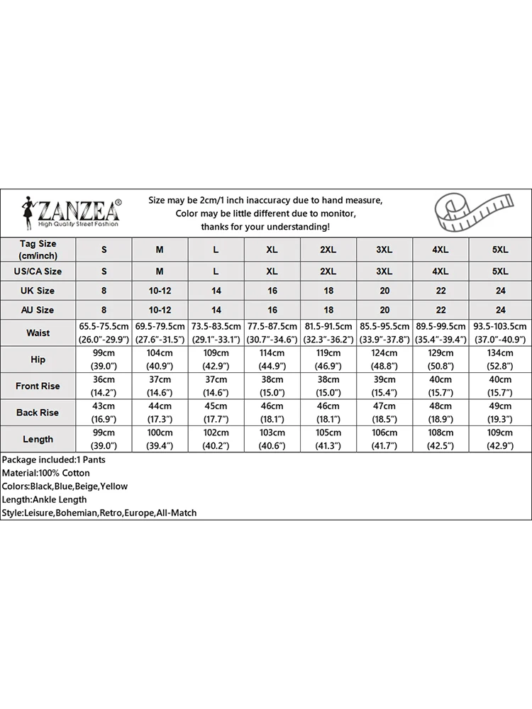 ZANZEA 2023 Autumn Pants Women Vintage Solid High Waist Palazzo Stylish Spring Wide Leg Trousers Loose Work Pantalon Oversize