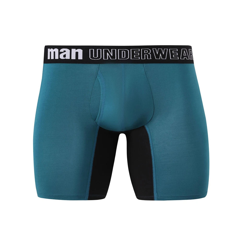 

Mens Middle Waist Breathable Boxer Briefs Underwear Long Leg Trunks Underpants