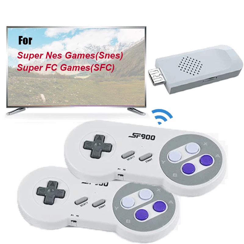 Video Game Console, Wireless Controller 4700 Retro Games For Super Nintendo 16 Bit HD SF900 Game Stick