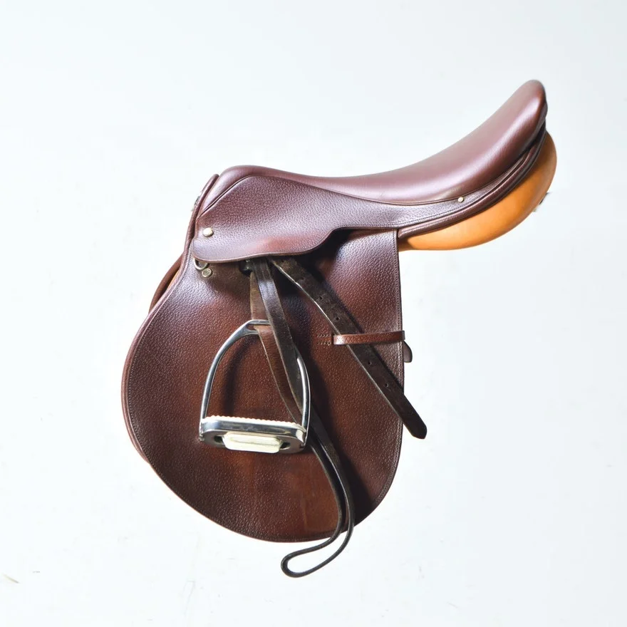

China High Quality Horse Racing Saddle Dressage English Saddle original Leather Horse Jumping Saddle