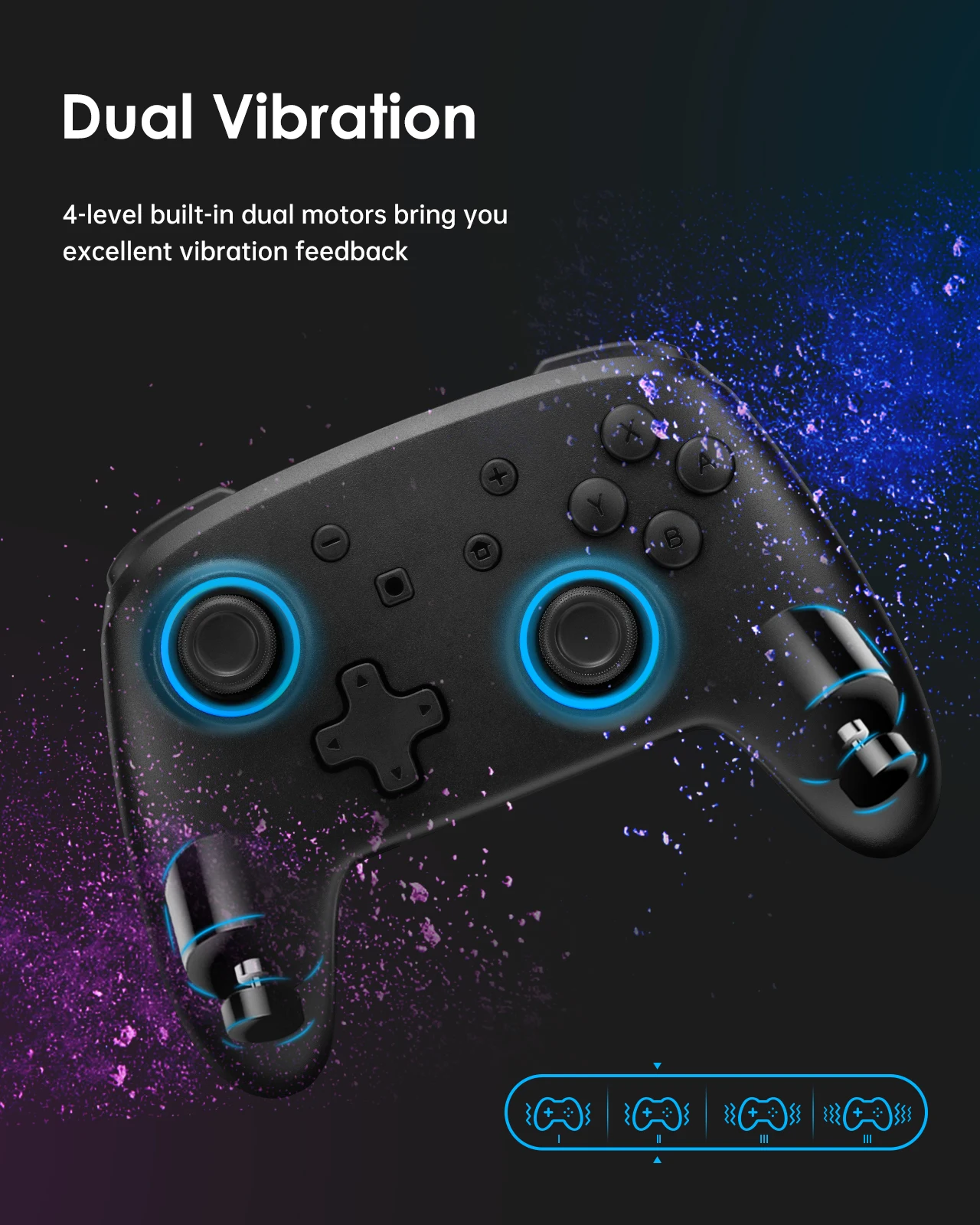 

DOYOKY Switch Controller for Switch/Switch Lite Wireless Gamepad with 7LED Colors/Motion Control/Dual Vibration/Turbo/Ergonomic