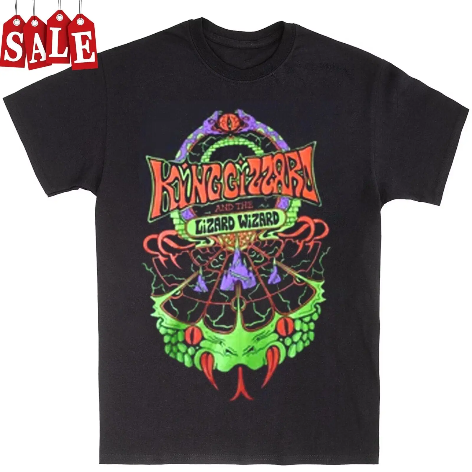 Rare King Ventriglio E The Lizard Wizard Snake Mountain Camicia In Cotone 1 N2111 Maniche Lunghe