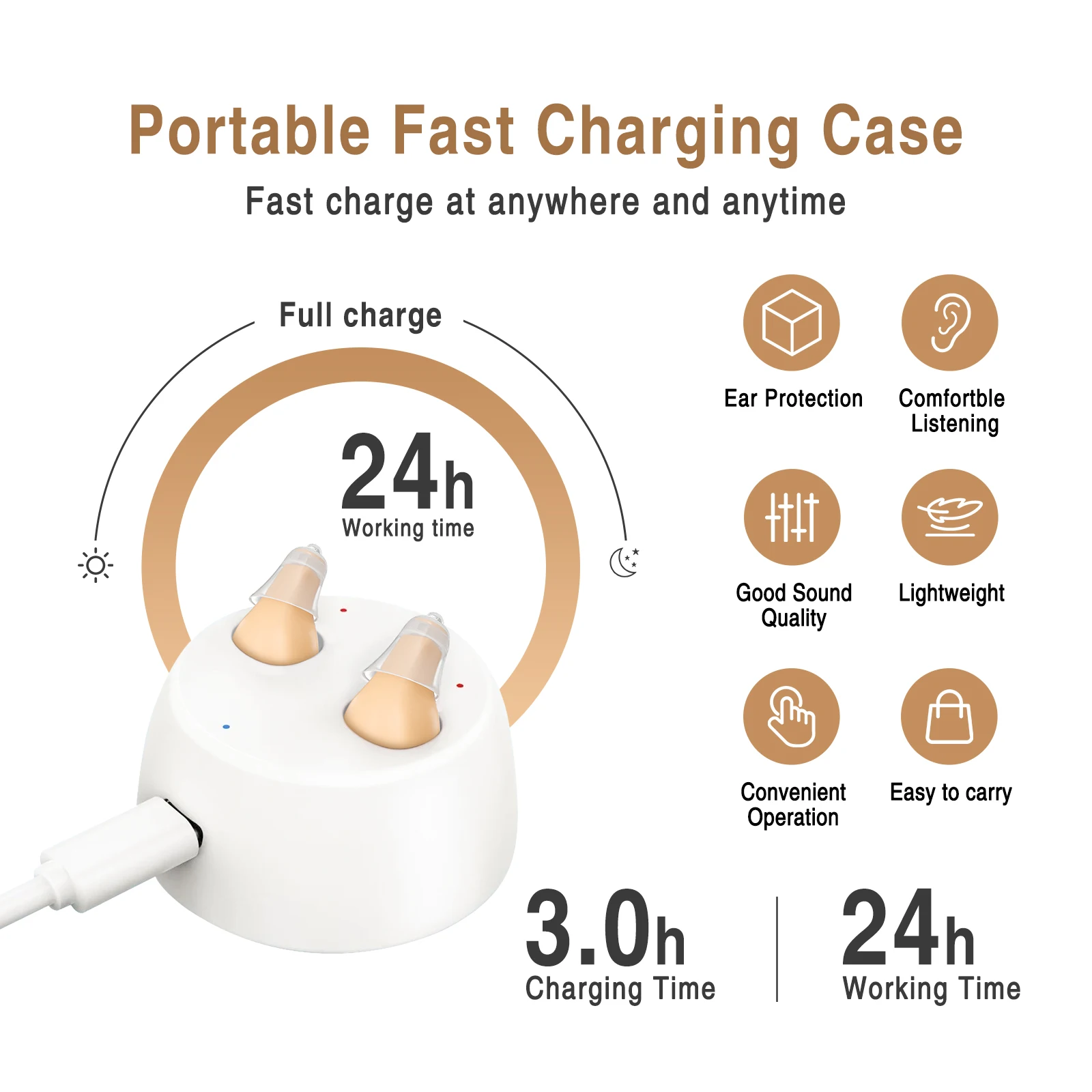 Hearing Aids Rechargeable With Noise Cancelling Nearly Invisible Digital Hearing Aid For Adults-Mild To Moderate Hearing Loss 2